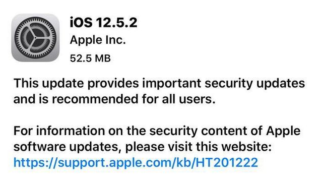 博乐苹果手机维修分享iOS12.5.2发布，建议所有老苹果用户安装 